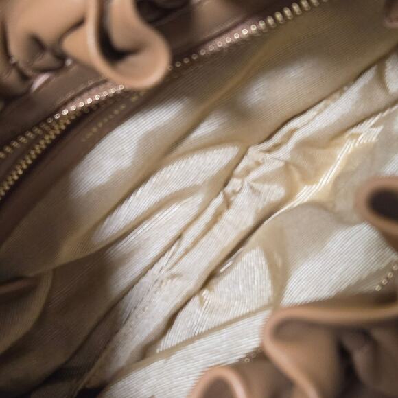 Loeffler Randall Alicia Gathered‎ Leather Shoulder Bag Brown Tan - Picture 6 of 7